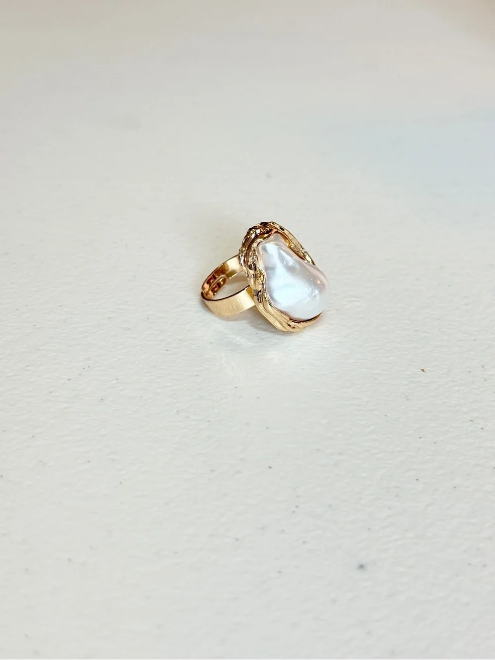Gold Pearl Statement Ring - Picture 11 of 12